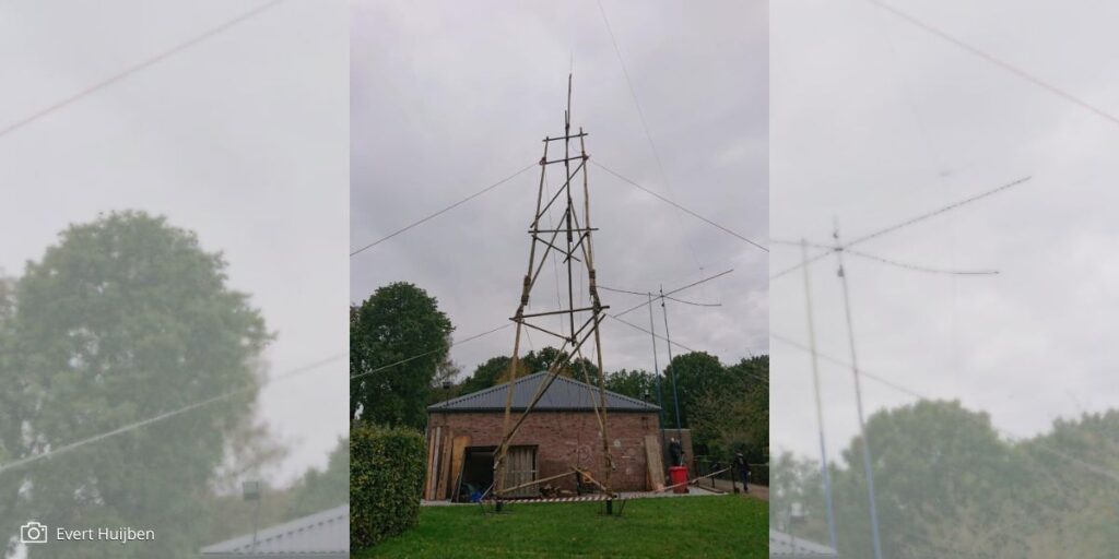 Scouting Alphen bouwt antennemast voor JOTA.