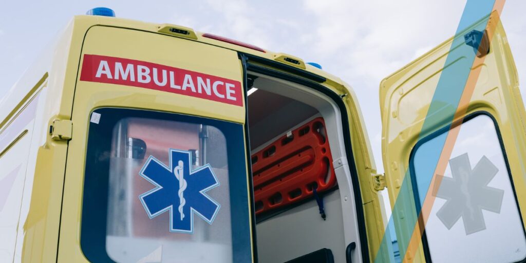 Ambulance met geopende deur