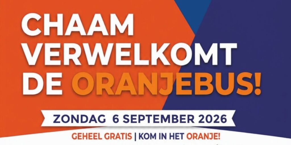 Oranjebus onthaald in Chaam.