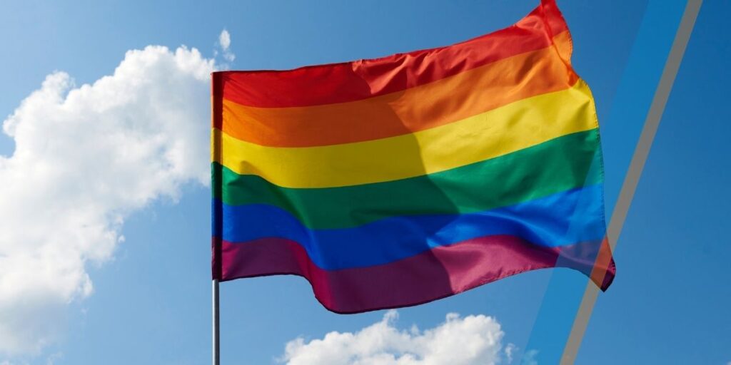 Regenboogvlag voor Coming Out Day.