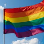Regenboogvlag voor Coming Out Day.